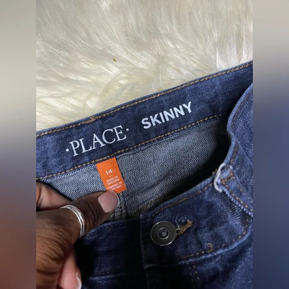Children’s Place dark denim skinny jeans sz 14